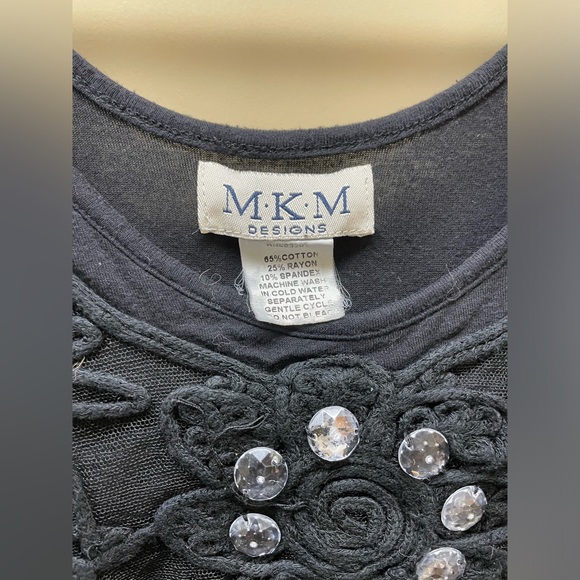 M.K.M Designs EUC black dressy tank top - Picture 2 of 4